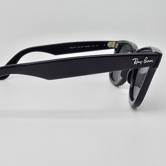 Ray-Ban RB2140 901/58 50-22 Polarized Sunglasses - Black for  Ray-Ban RB2140 901/58 Wayfarer Black Frame Polarized Green Sunglasses w/ Case